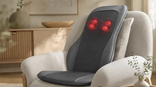 Ein Rückenmassagegerät liegt auf einem Sessel